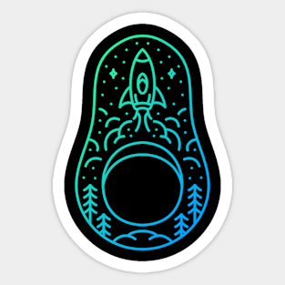 Space Avocado Sticker